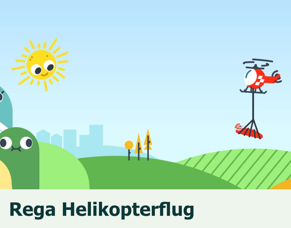 Rega Helicopter Flight: Navigate the Rega helicopter through Switzerland and collect points!